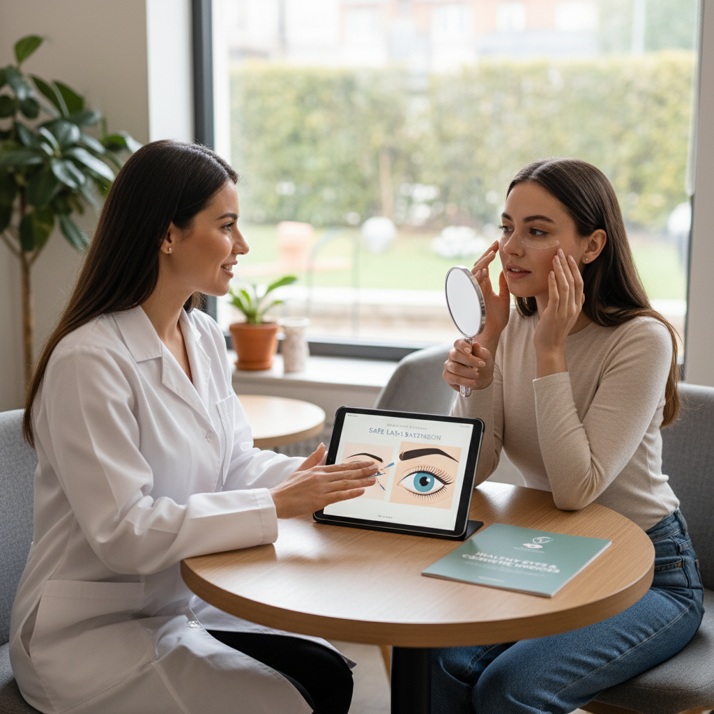 Doctor and patient discussing eye health risks