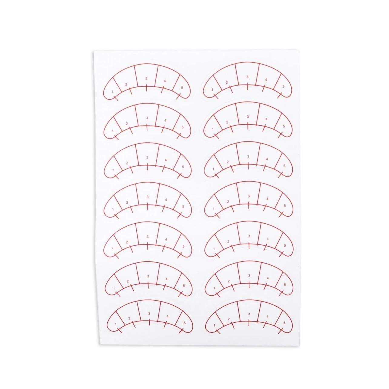 Lash mapping sticker sheet for eyelash extensions application and styling
