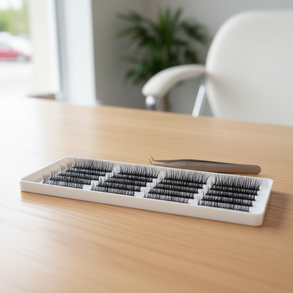 Comparison of long stem and short stem premade lash fans