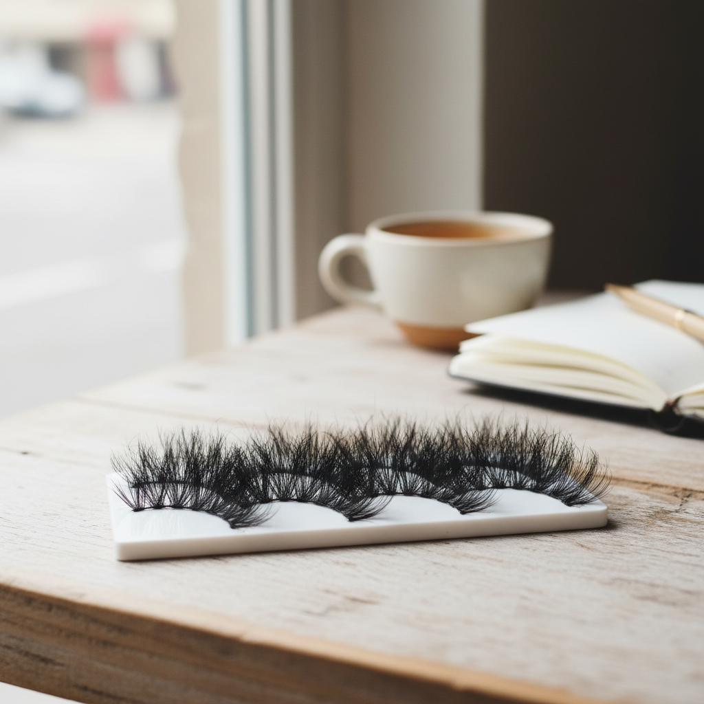 Close-up of fluffy mega volume premade lash fans