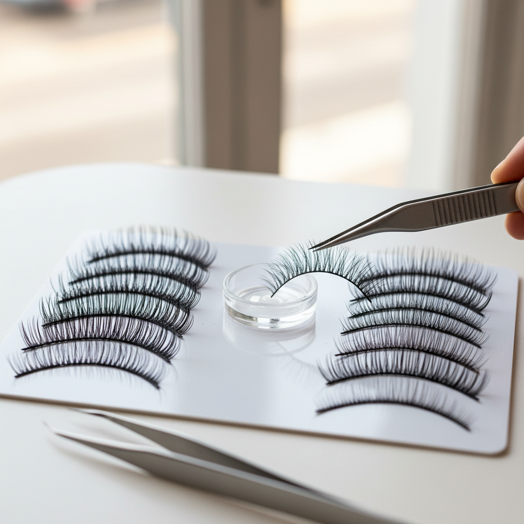 Comparison between premade and handmade lash fans