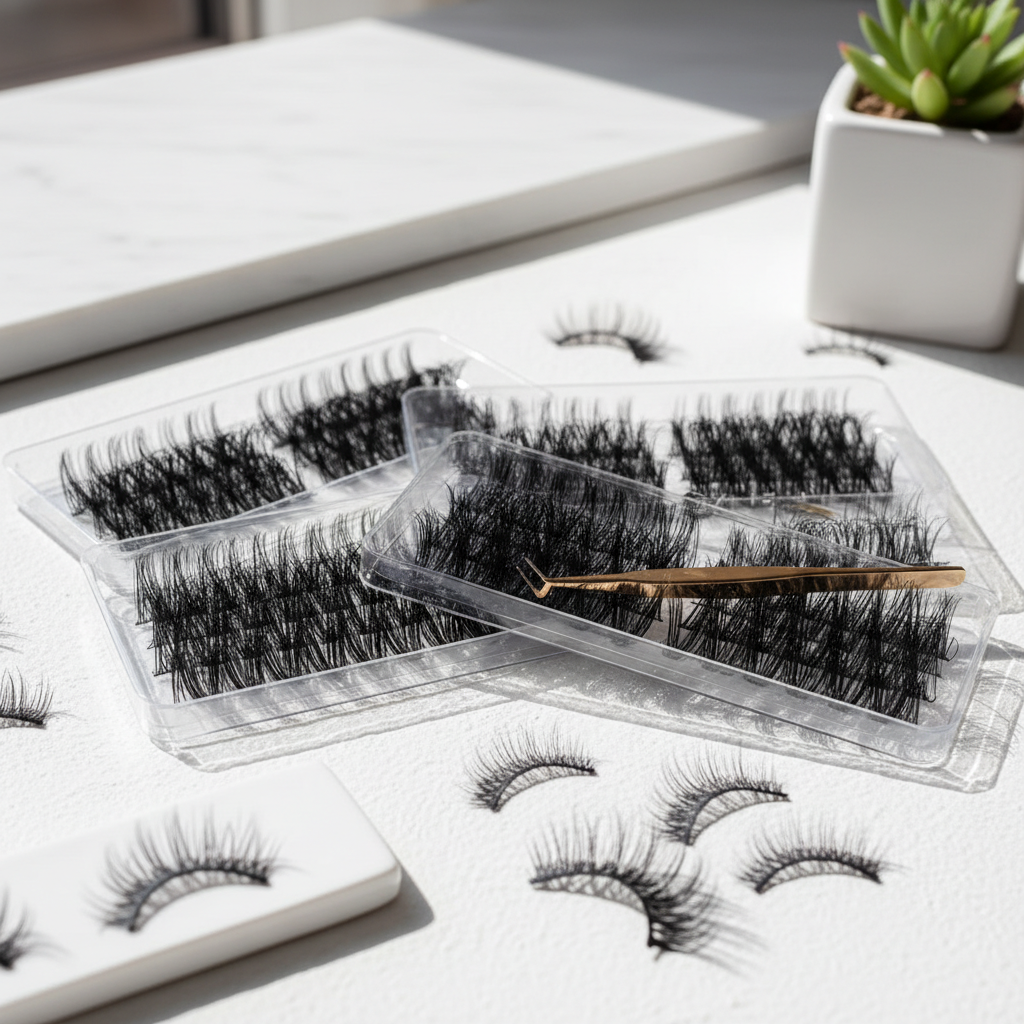 Professional premade lash fan trays and traditional volume fans