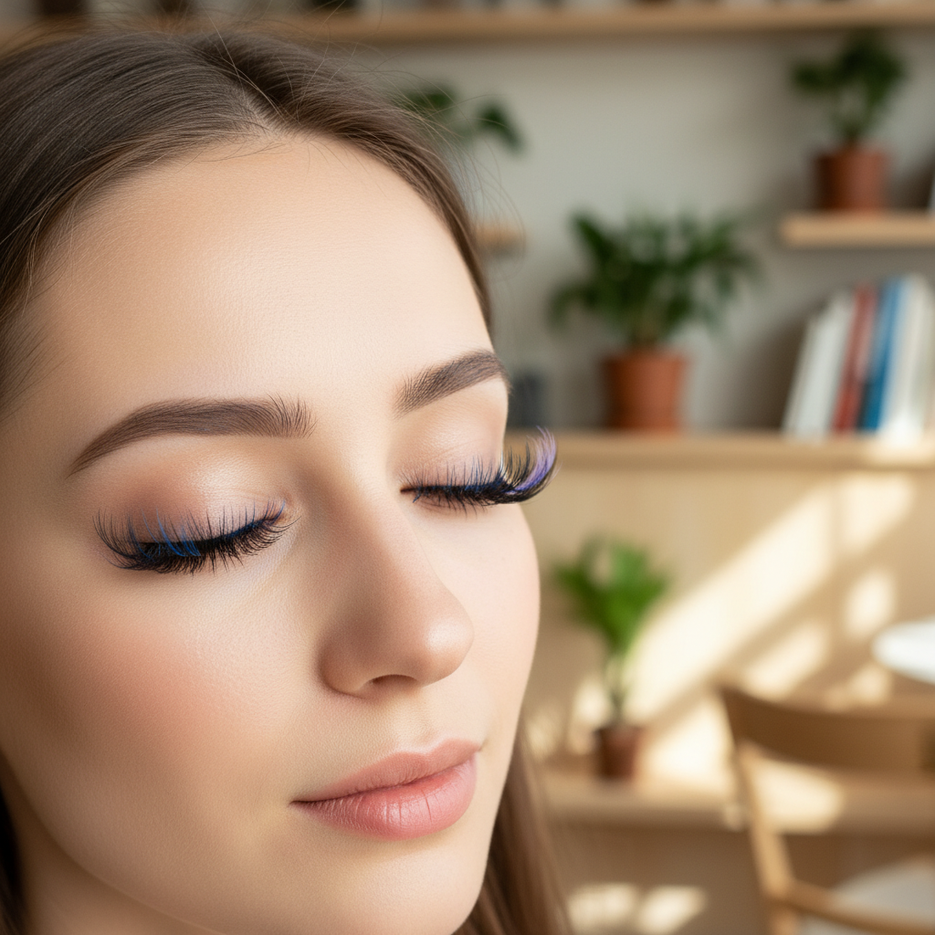 L-curl and colored lash extensions design