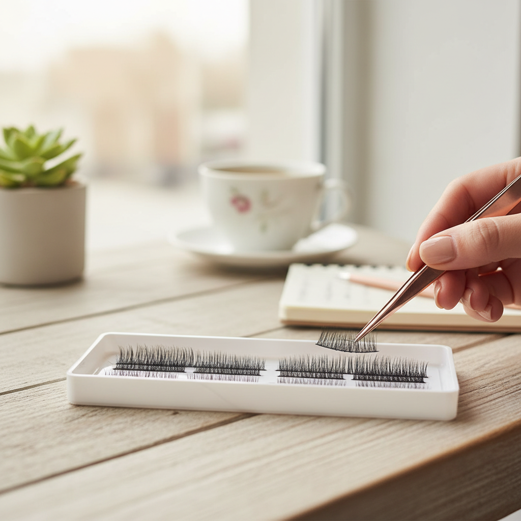 Narrow and wide premade lash fans comparison