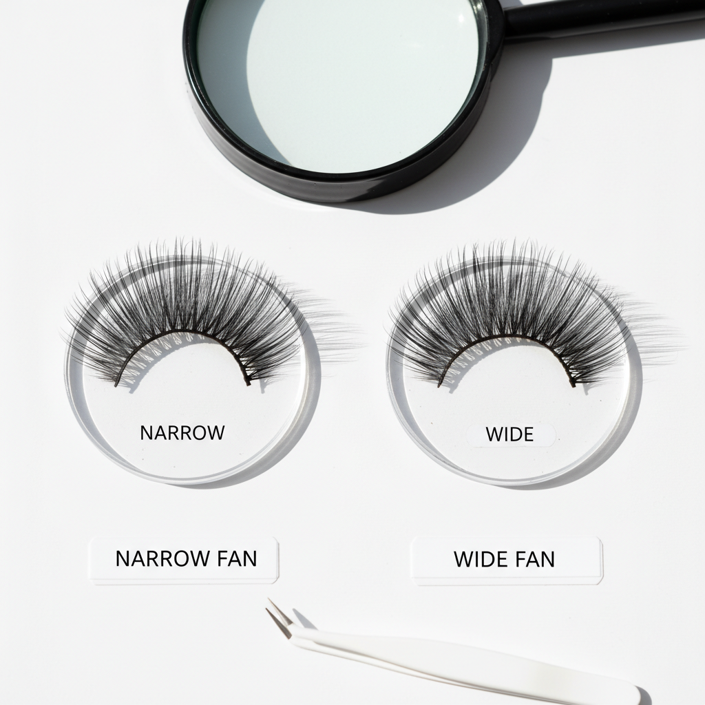 Narrow vs wide premade volume lash fans comparison
